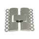 Metall clip / fold over verschluss ± 23x21x5mm 2x7 Ösen Antik Silber